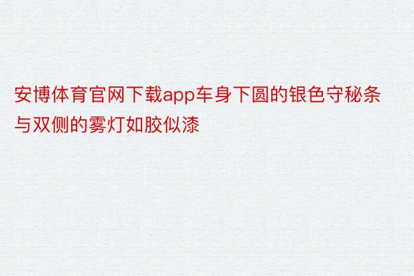 安博体育官网下载app车身下圆的银色守秘条与双侧的雾灯如胶似漆